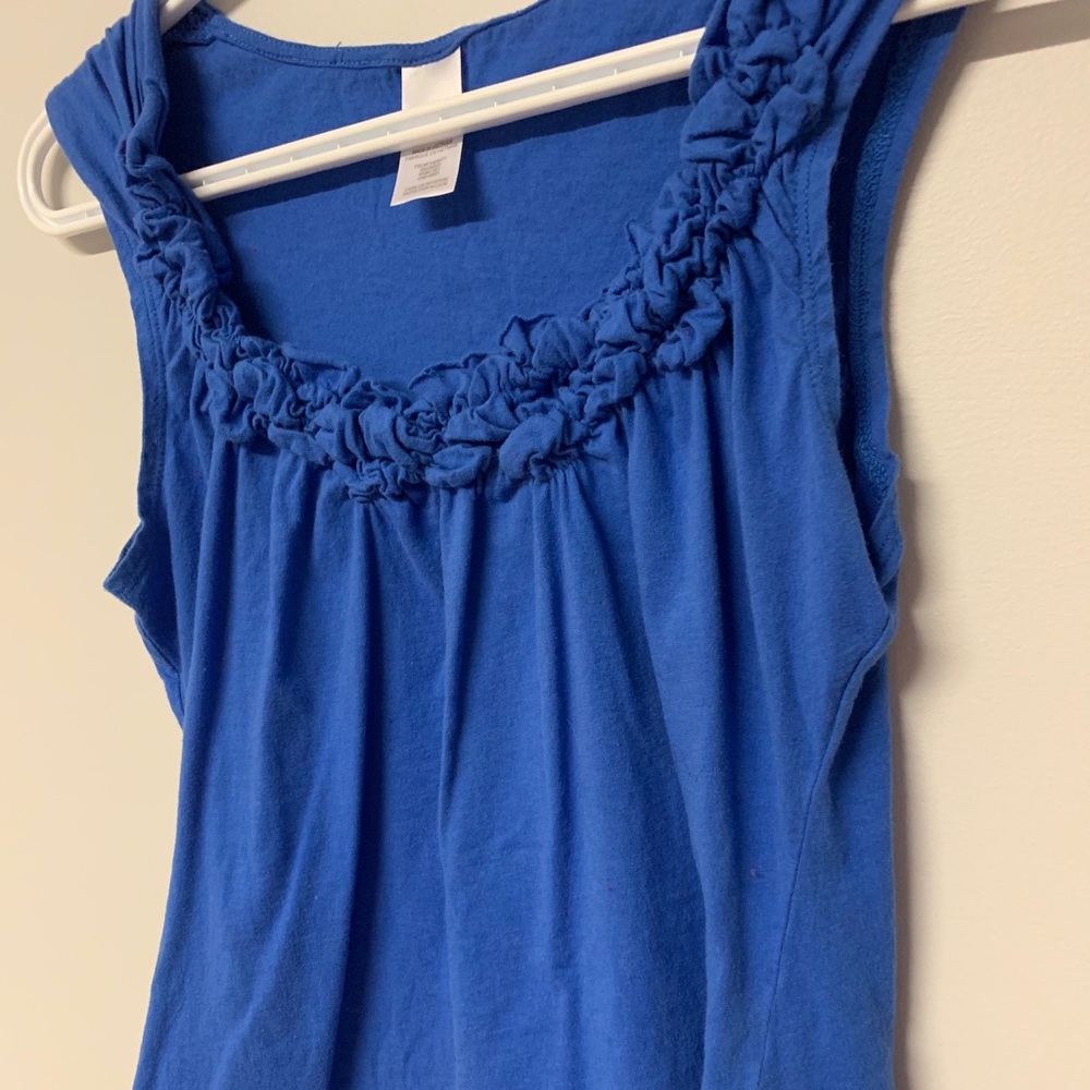 Blue Ruffles Tank Top - Picture 2 of 5